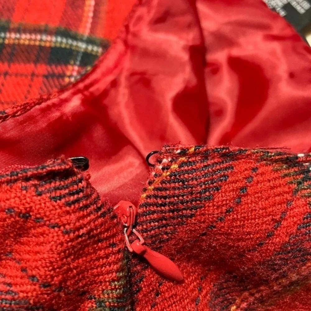 Steve & Barry's Tartan Plaid Pleated Mini Skirt 8 Red/Green